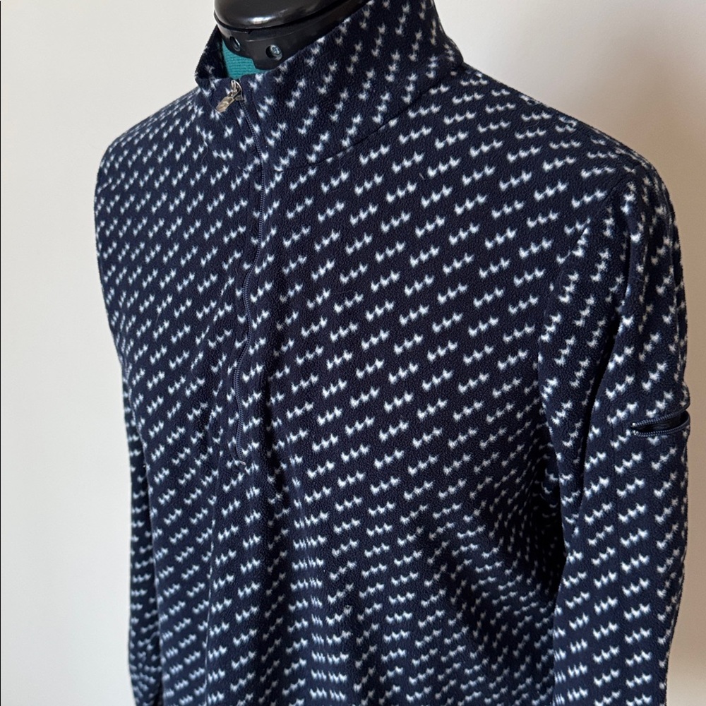 L.L. Bean | Fleece 1/4 Zip Birdseye Print Pullover in Navy Blue 280181 | Size M - Picture 3 of 9